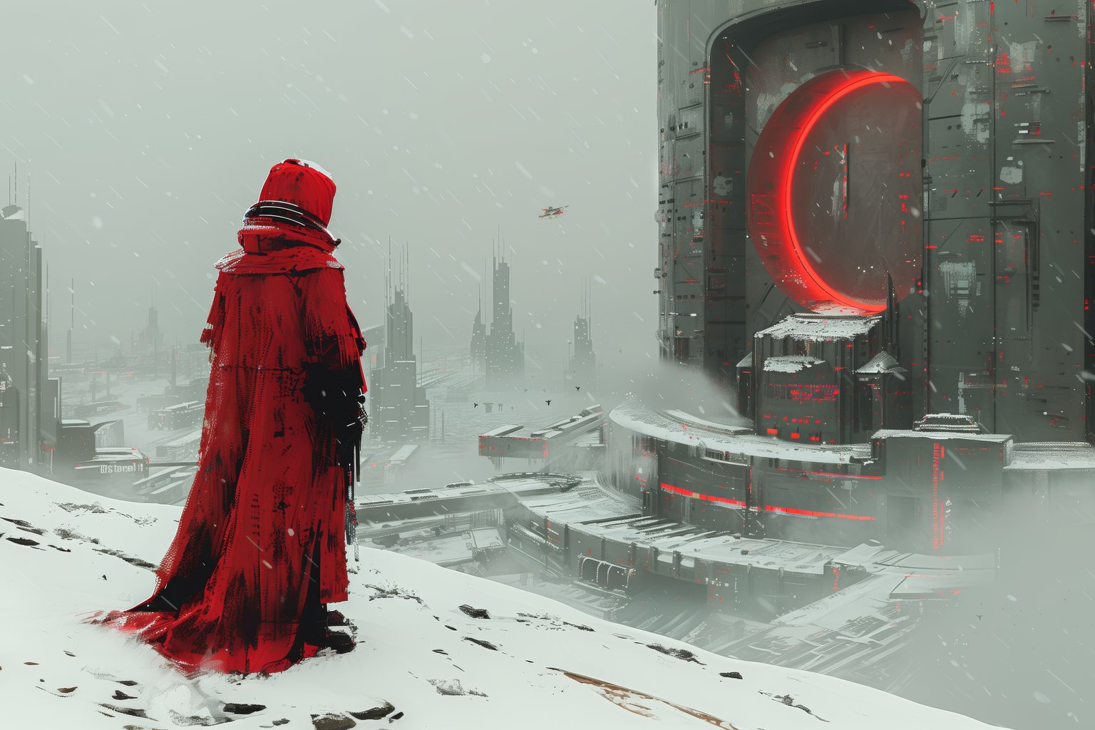 Futuristic city in winter - Microsoft Surface 12.4″ wallpapers in 1536x1024 resolution