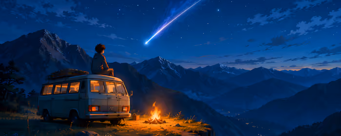 UltraWide 21:9 Van wallpapers (2560x1080): van, constellation, boy, mountains