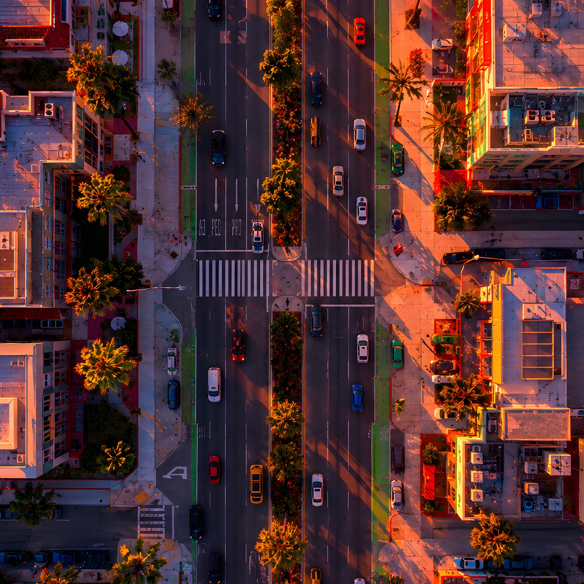 Los Angeles at sunset view from above - Wallpapers for Samsung Galaxy Tab in 1920x1920 resolution