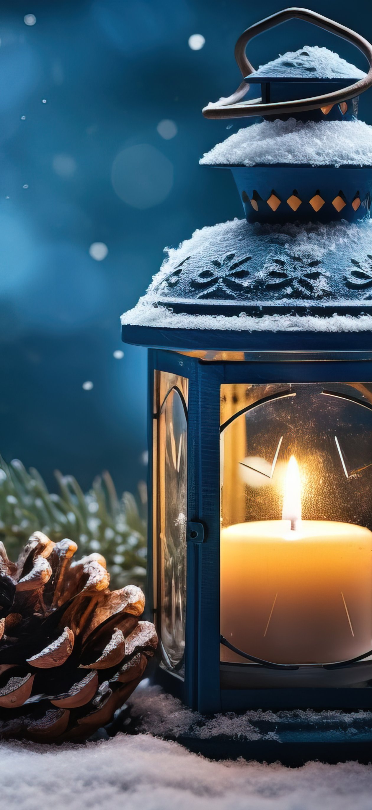 Lantern with candle for Christmas - Wallpapers for iPhone Air in 1260x2736 resolution