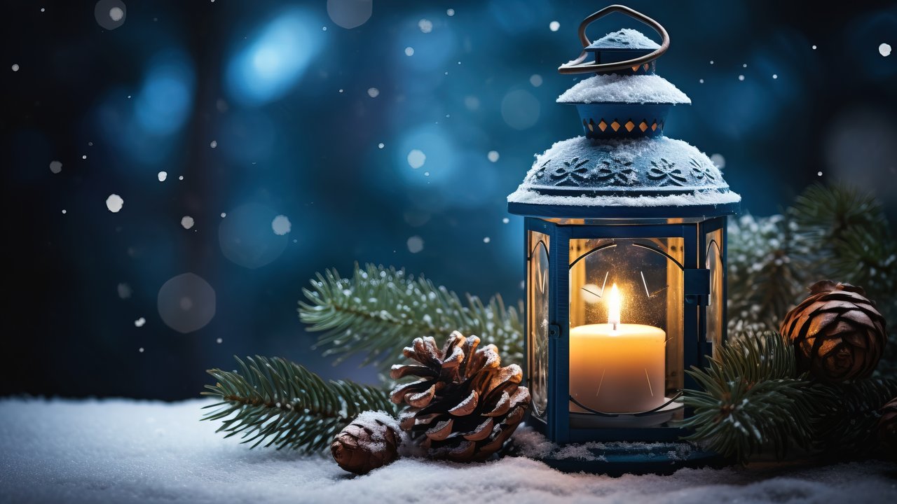 Lantern with candle for Christmas - HDV 720p wallpapers in 1280x720 resolution