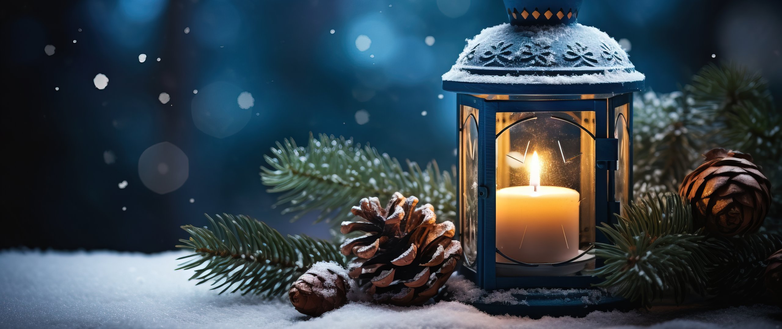 Lantern with candle for Christmas - UltraWide 21:9 wallpapers in 2560x1080 resolution
