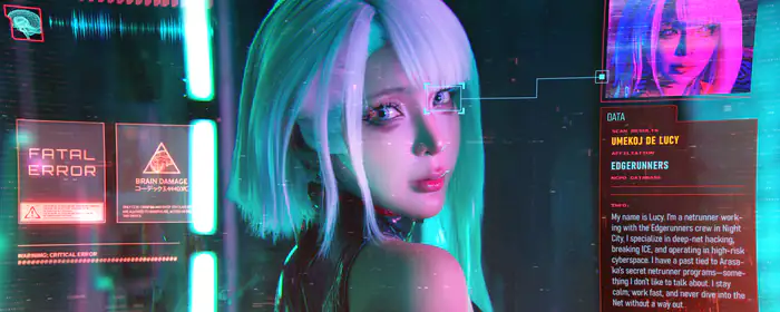 UltraWide 21:9 обои Киберпанк: Бегущие по краю (2560x1080): косплей, Umeko J, Lucyna Kushinada, Киберпанк: Бегущие по краю