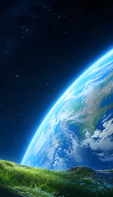 Wallpapers for iPhone X/XS/11 Pro (1125x2436): Earth, man, clouds, stars