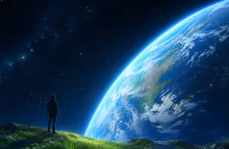 Wallpapers for Apple MacBook 12″ (2304x1440): Earth, man, clouds, stars