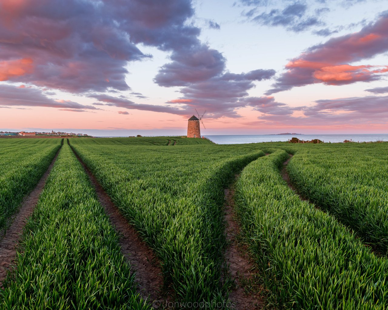 Green field in Scotland at sunset - SXGA wallpapers in 1280x1024 resolution