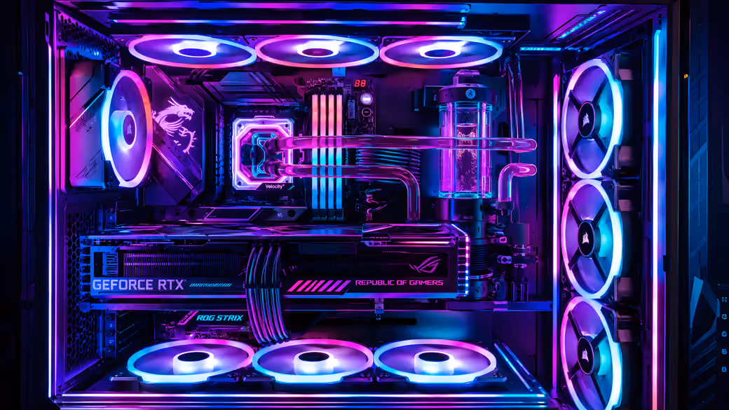 ASUS ROG RGB PC Modding Computer - Wallpapers for Samsung Galaxy A11/A20e/A20/M11, Xiaomi Redmi 9A/9C, POCO C40 in 720x1560 resolution