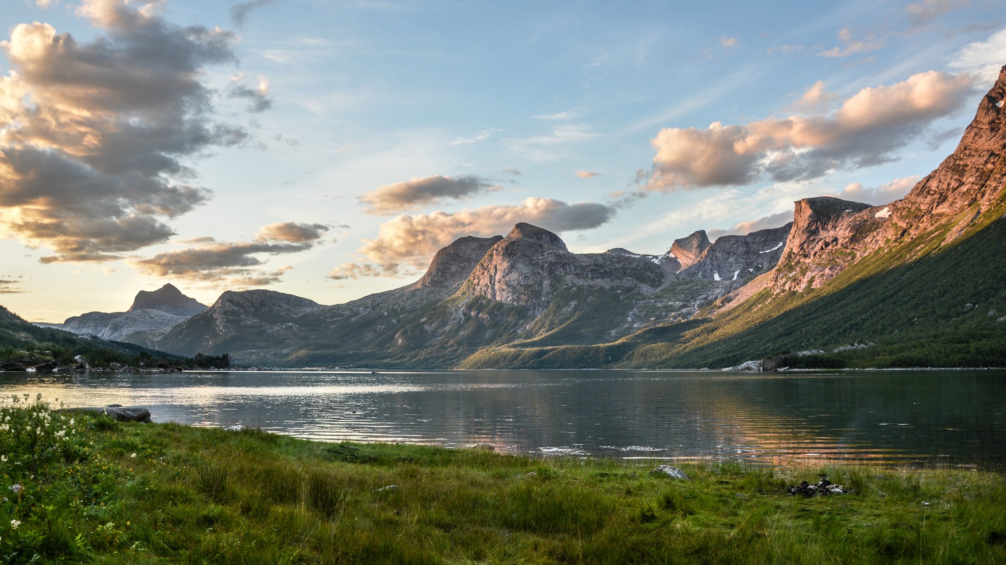 Norway Mountains Over the Lake - QWXGA wallpapers in 2048x1152 resolution