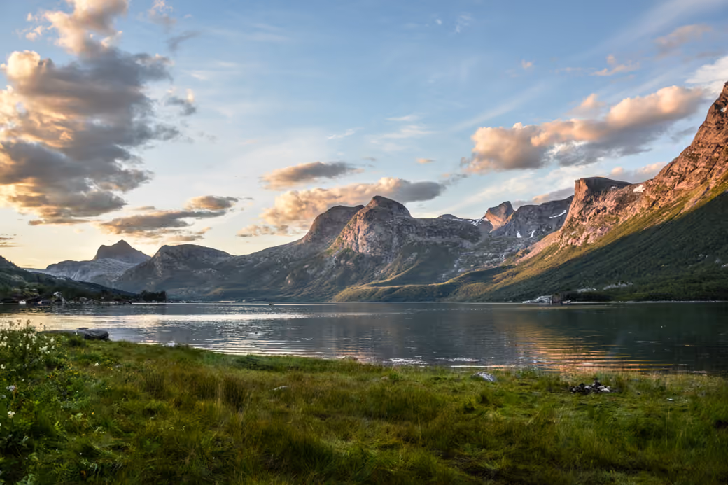 Norway Mountains Over the Lake — desktop and phone wallpaper, free download