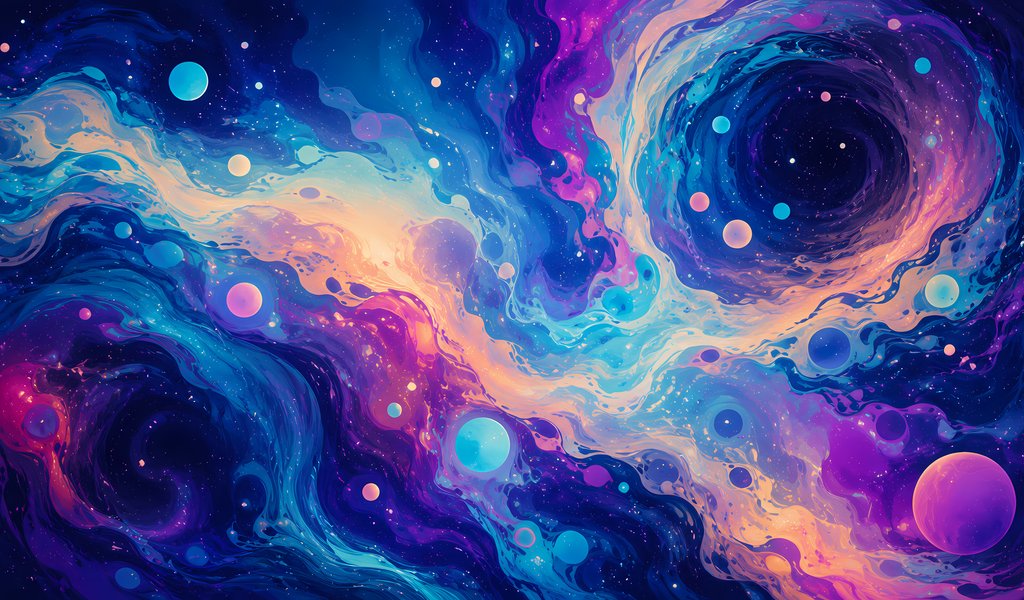 Blue Paint Mixing in Fluid Spirals - WSVGA wallpapers in 1024x600 resolution