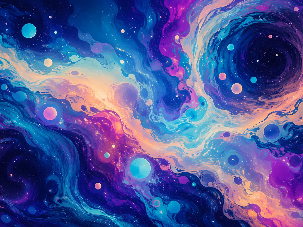 Blue Paint Mixing in Fluid Spirals - XVGA wallpapers in 1024x768 resolution