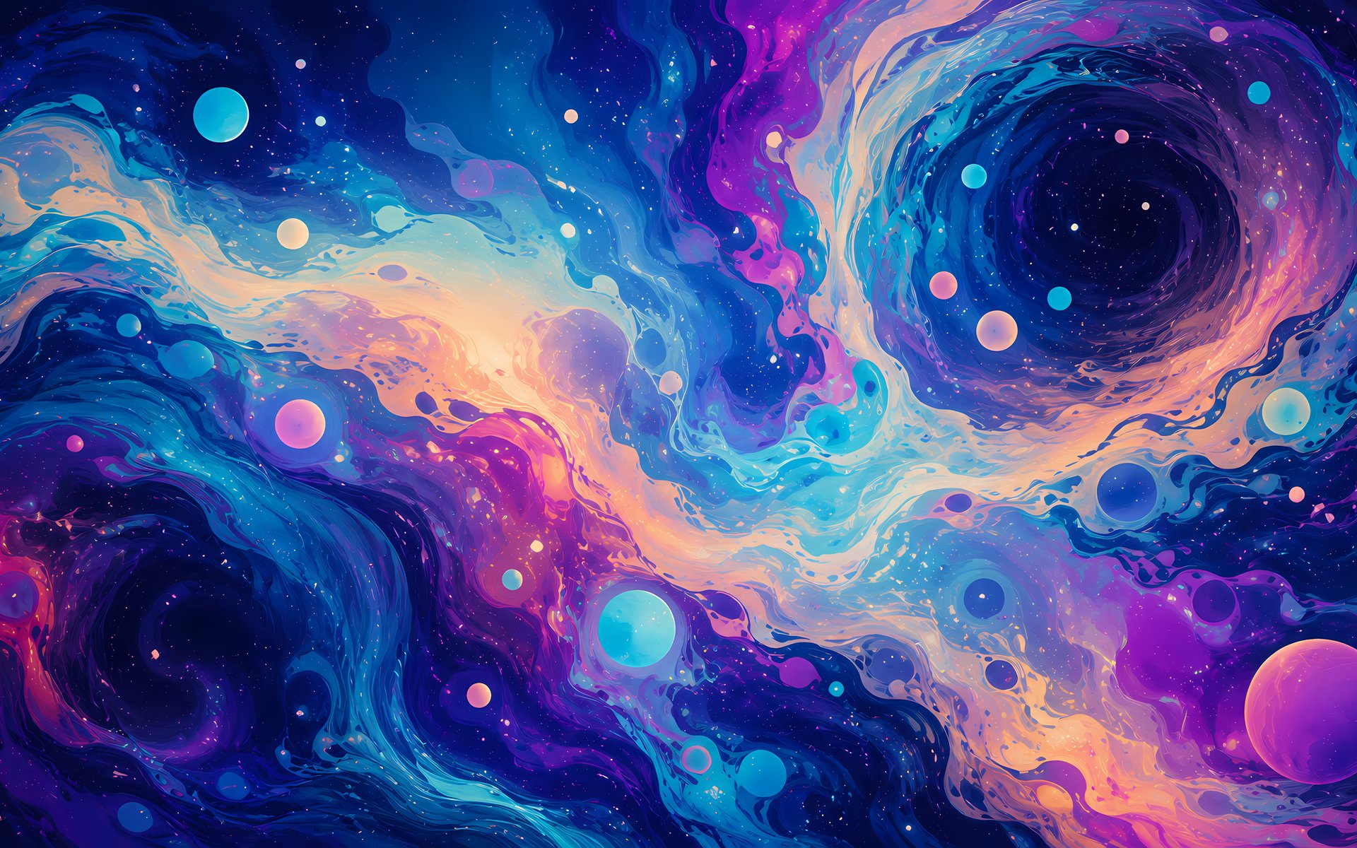 Смешивание краски в плавных вихрях - WUXGA обои в разрешении 1920x1200
