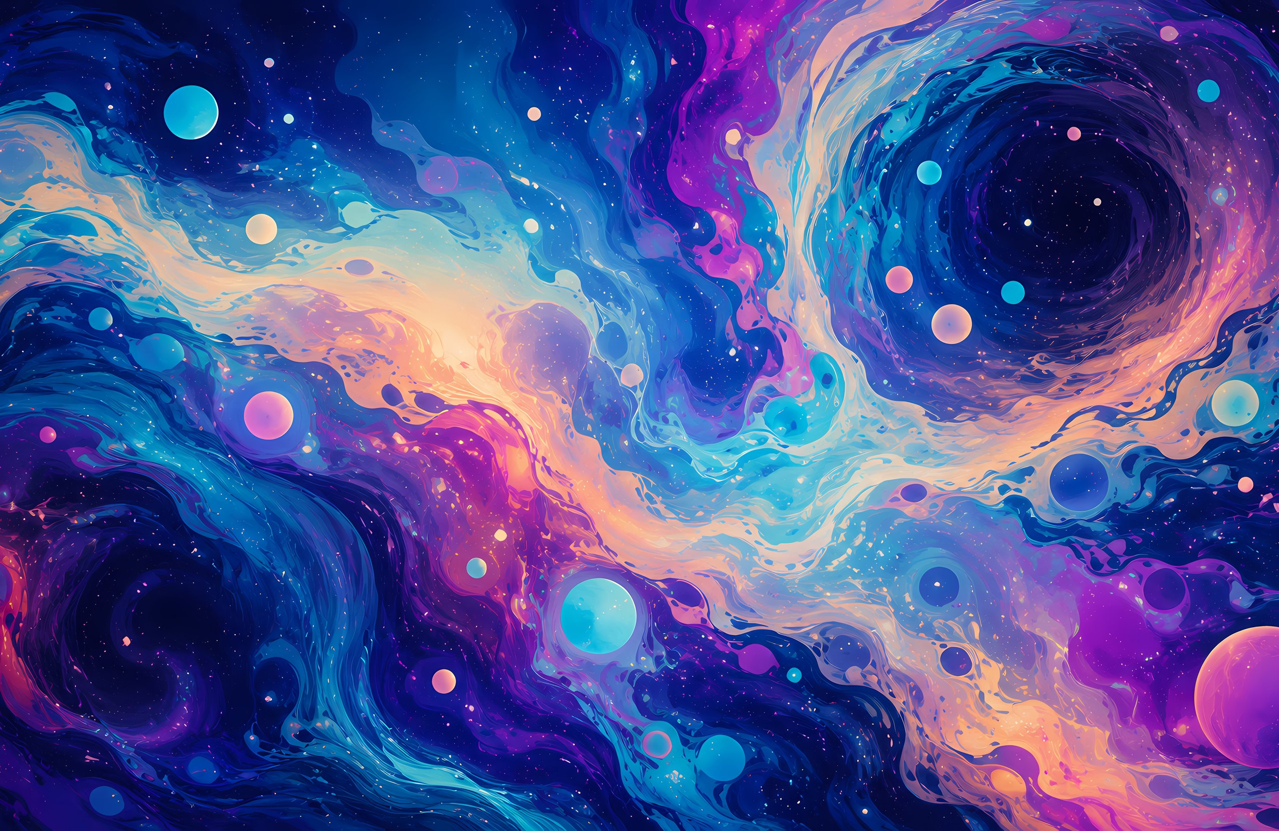 Blue Paint Mixing in Fluid Spirals - Wallpapers for Apple MacBook Air 13 M2″ in 2560x1664 resolution