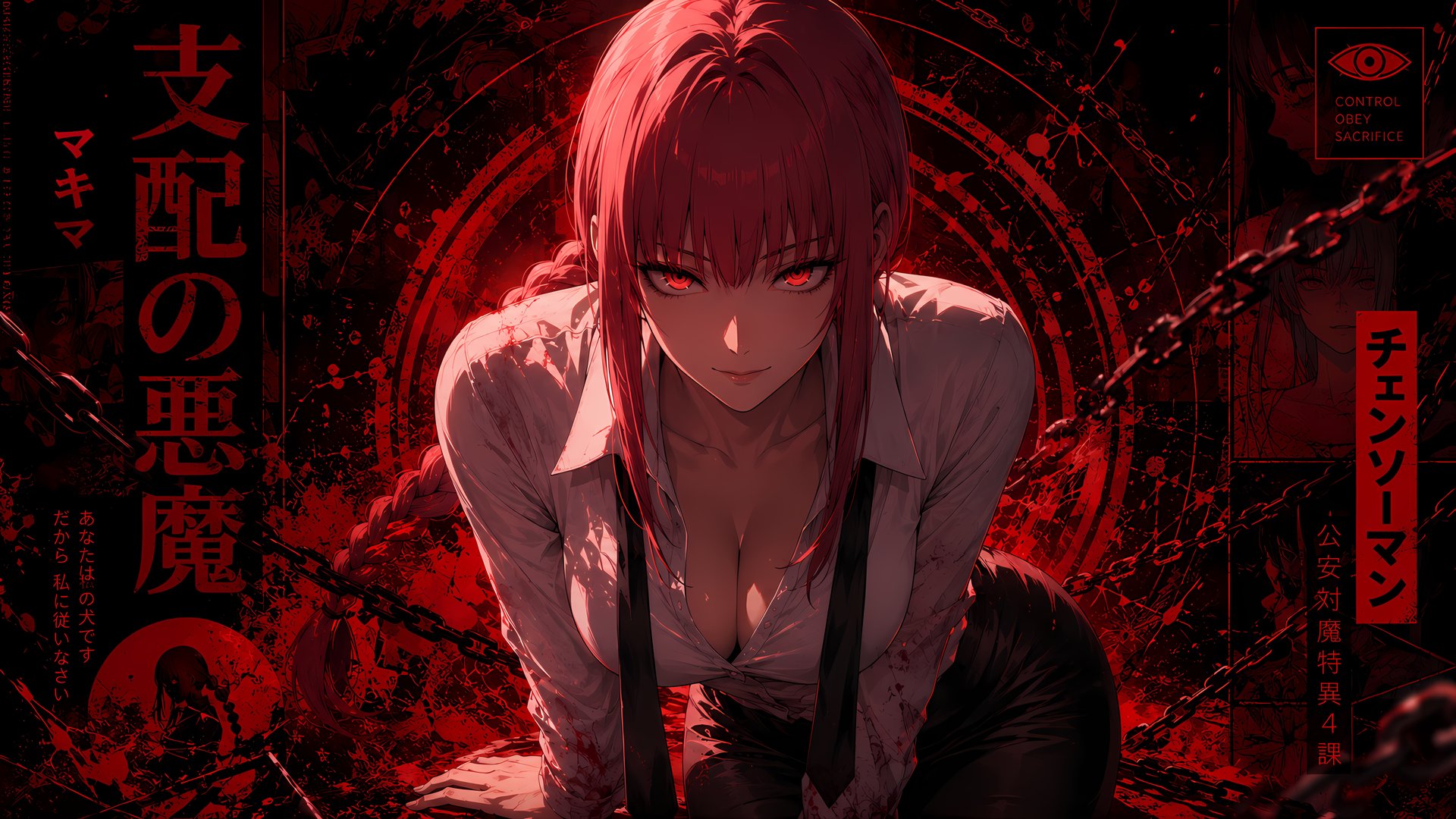 Makima from Chainsaw Man Manga - Full HD wallpapers in 1920x1080 resolution