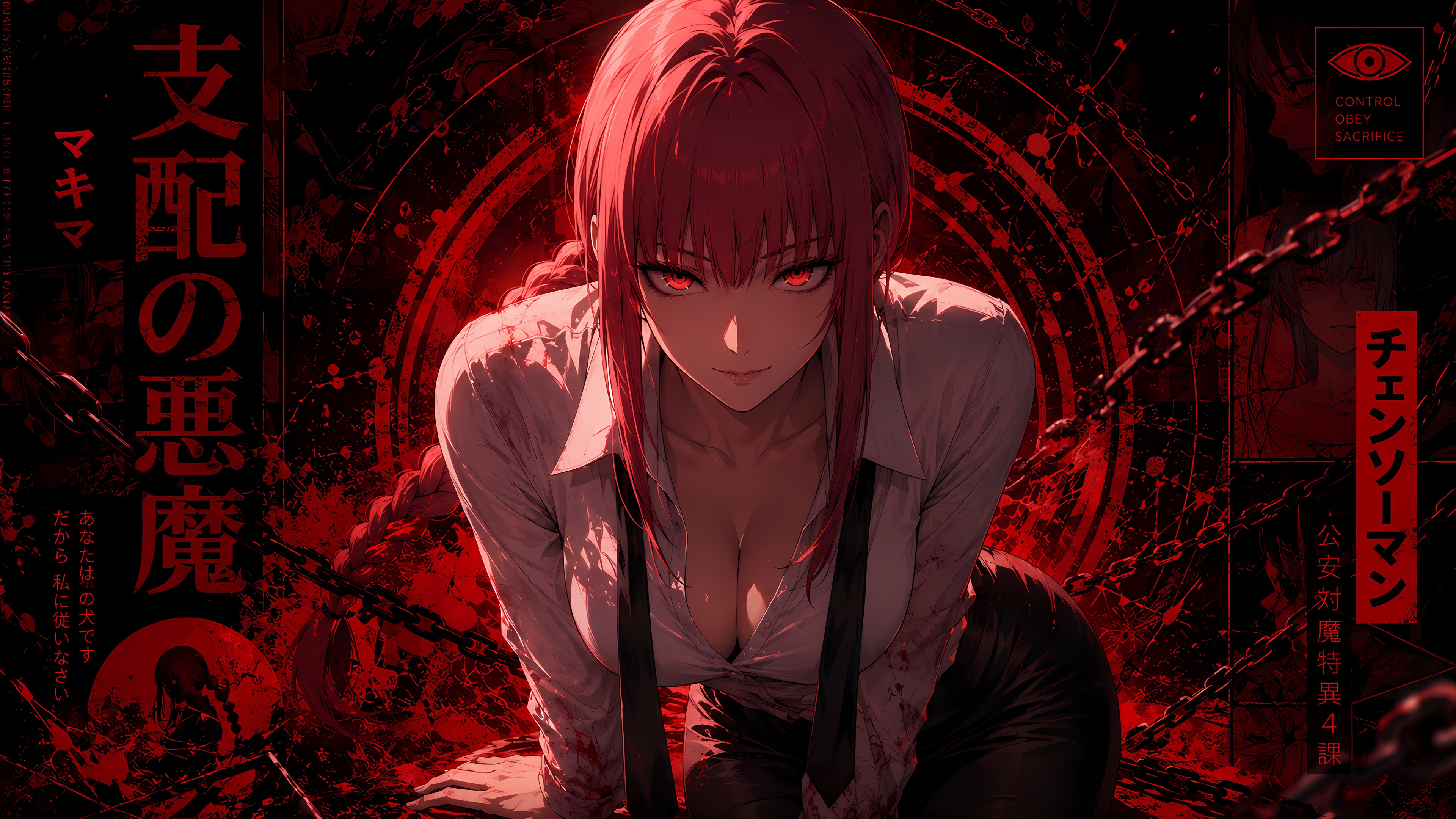Makima from Chainsaw Man Manga - 4K PC Wallpapers in 3840x2160 resolution