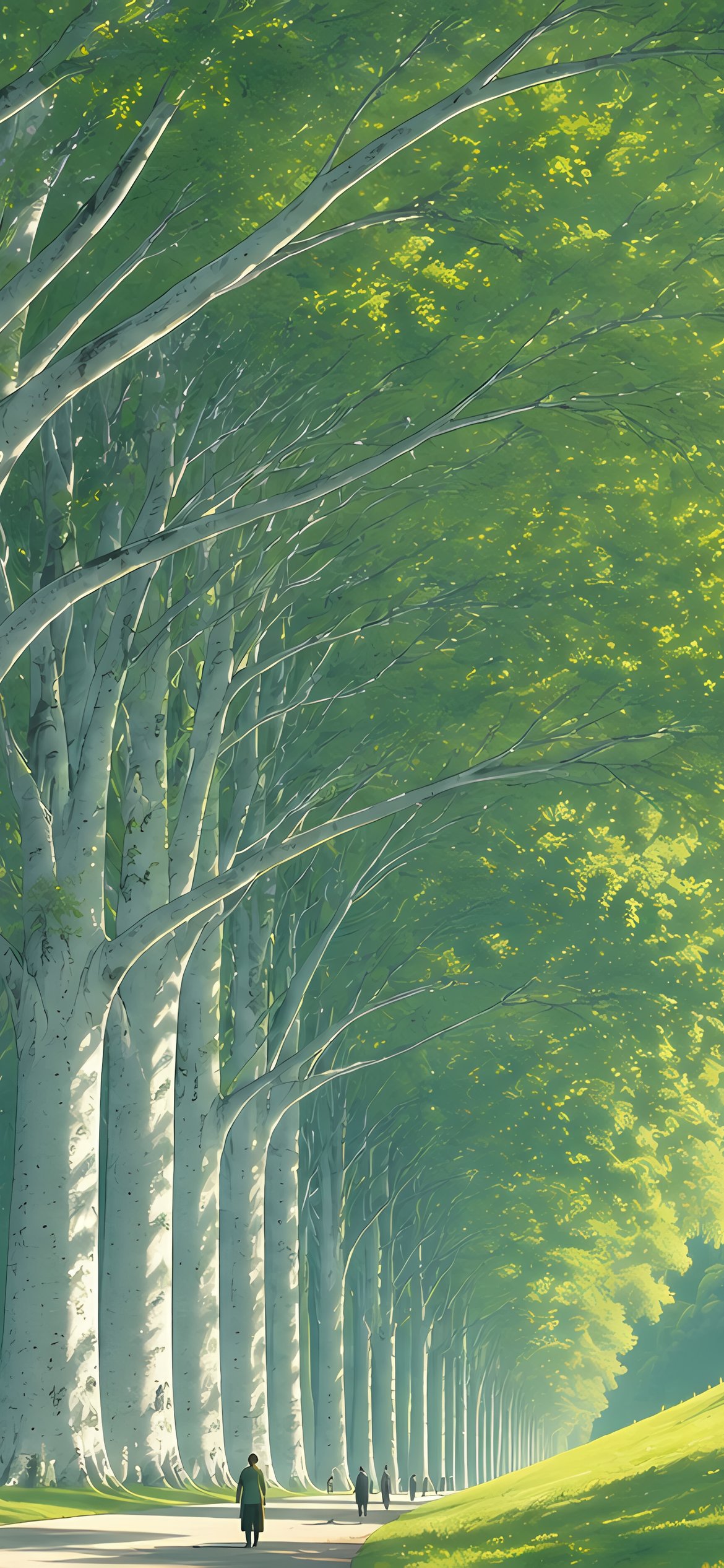 Park with tall trees and green grass - Wallpapers for iPhone 12 Pro/13 Pro/14 in 1170x2532 resolution
