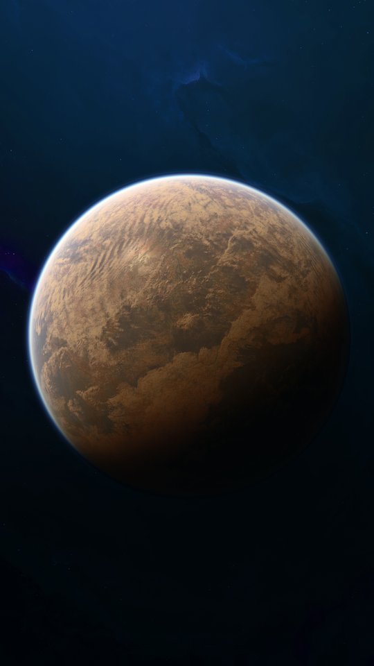 Side-Lit Planet Among the Stars - Wallpapers for Samsung, HTC, Sony in 540x960 resolution