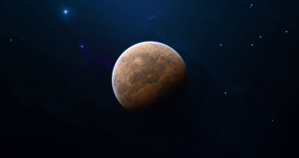 Side-Lit Planet Among the Stars — desktop and phone wallpaper, free download