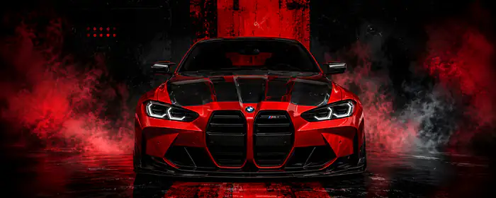UltraWide 21:9 wallpapers (3440x1440): BMW M4, ADRO, carbon fiber, smoke