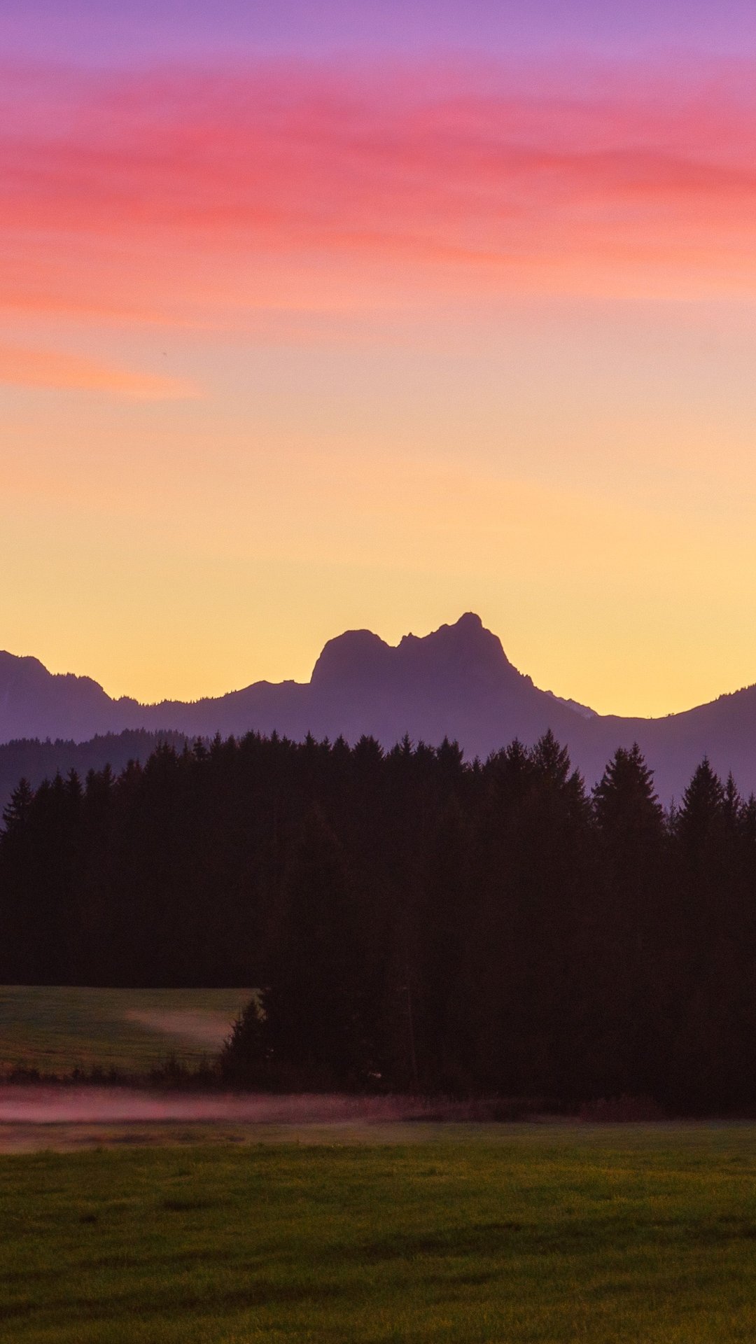 Mountain Forest Valley at Sunset - Wallpapers for Samsung, Honor, Sony in 1080x1920 resolution