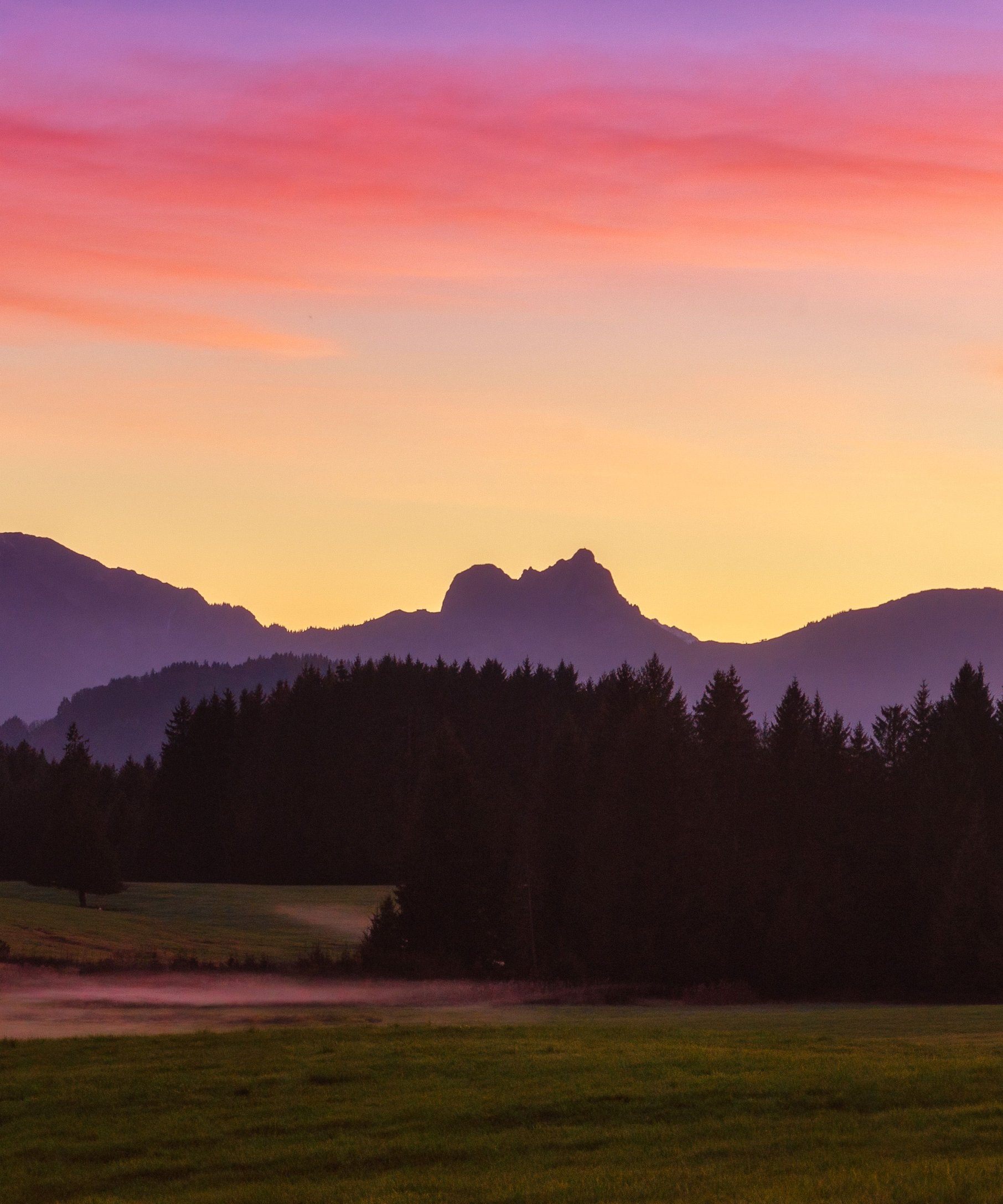 Mountain Forest Valley at Sunset - Wallpapers for Samsung Galaxy Z Fold4/Z Fold5/Z Fold6 in 1812x2176 resolution