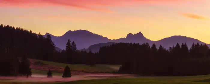 UltraWide 21:9 wallpapers (2560x1080): sunset, mountains, valley, forest