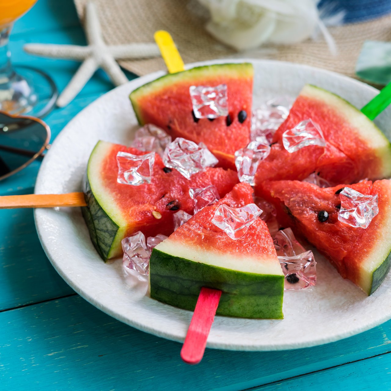 Watermelon Pieces with Ice Cream - Wallpapers for Lenovo, Huawei in 1280x1280 resolution