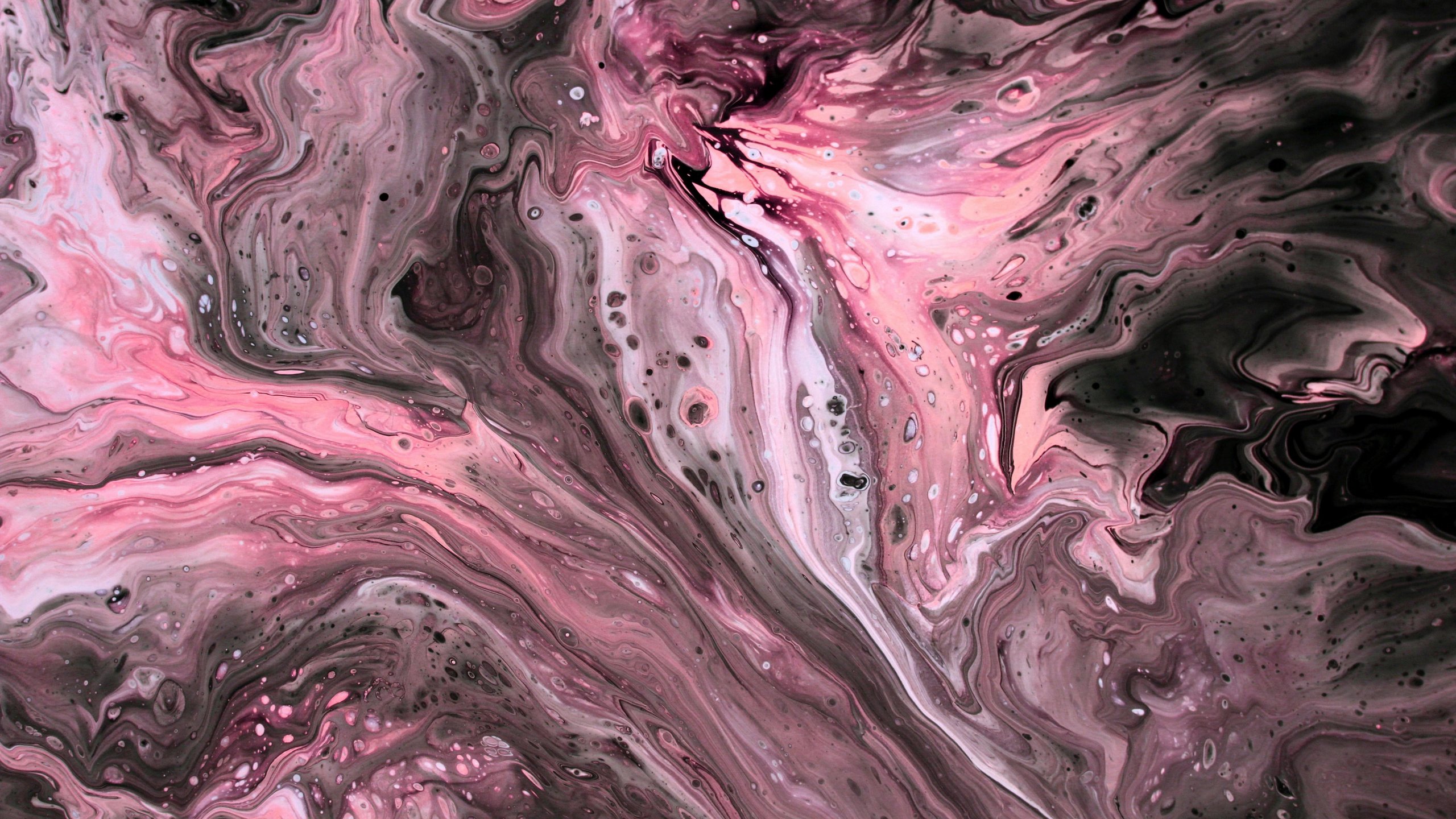 Abstract Pink and Gray Paint Flow - 2K Quad HD wallpapers in 2560x1440 resolution
