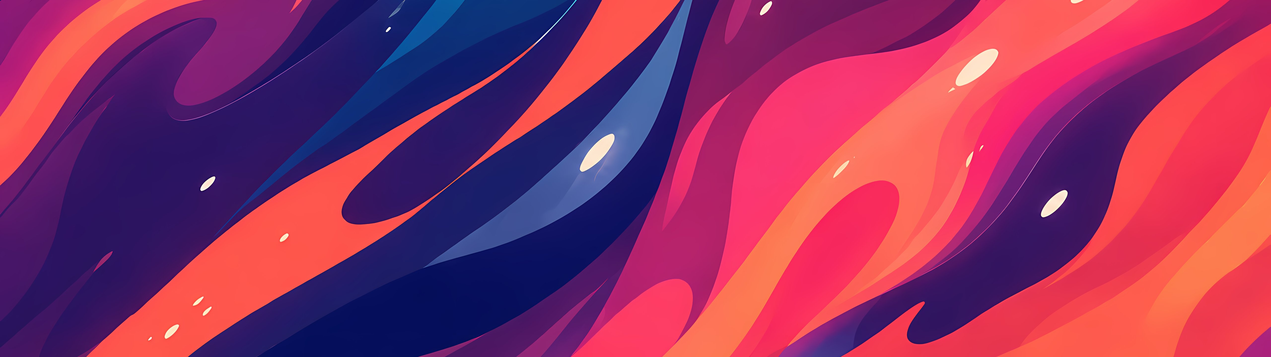 Abstract red and purple waves - UltraWide 32:9 wallpapers in 5120x1440 resolution