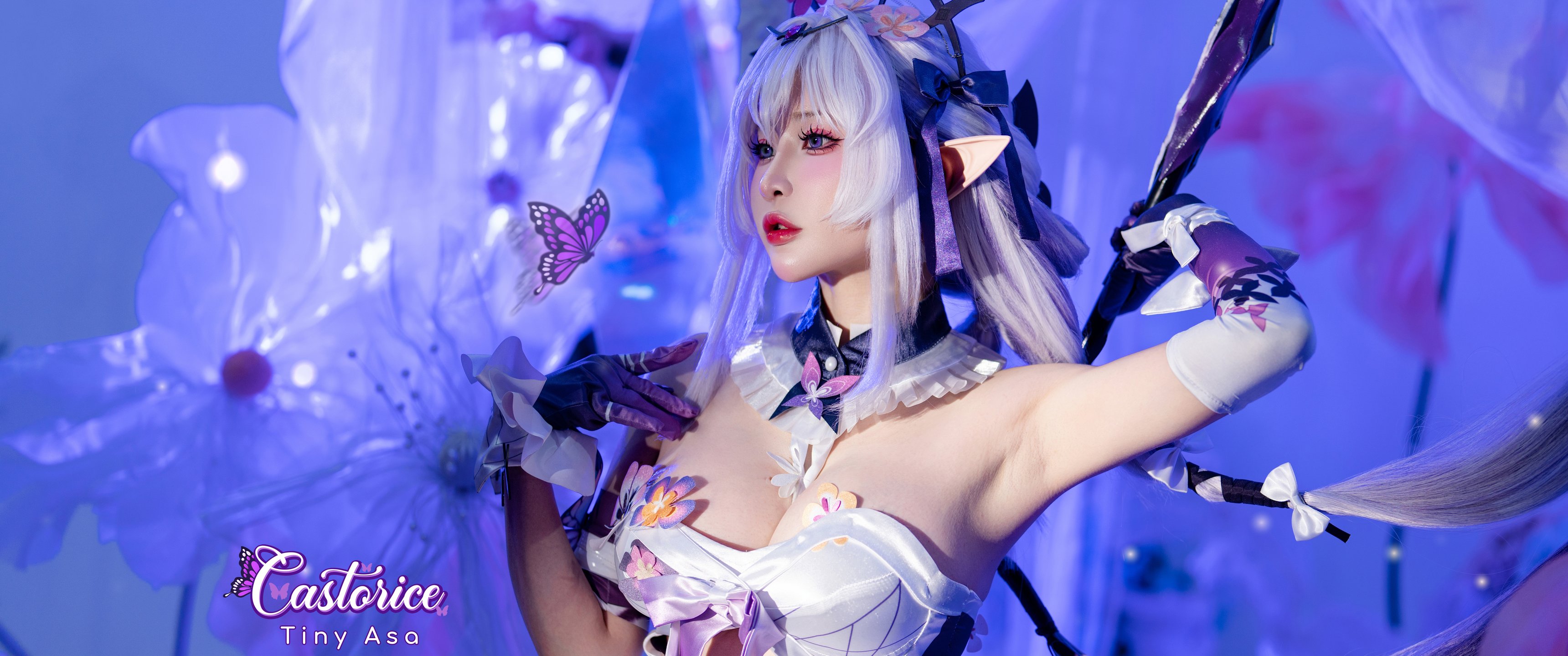 Tiny Asa in a Castorice costume from Honkai: Star Rail - UltraWide 21:9 wallpapers in 3440x1440 resolution