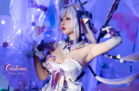 Purple eyes Wallpapers for iPad mini 8.3″ (2266x2266): cosplay, Castorice, Honkai: Star Rail, crown