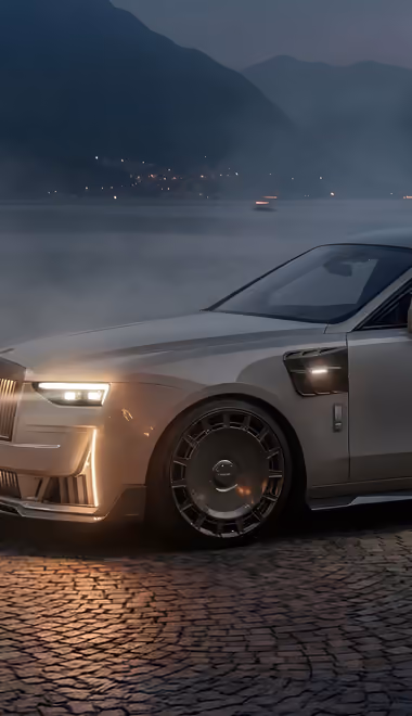 Обои освещение для Samsung/LG (720x1280): Rolls-Royce Ghost, Mansory, озеро, горы