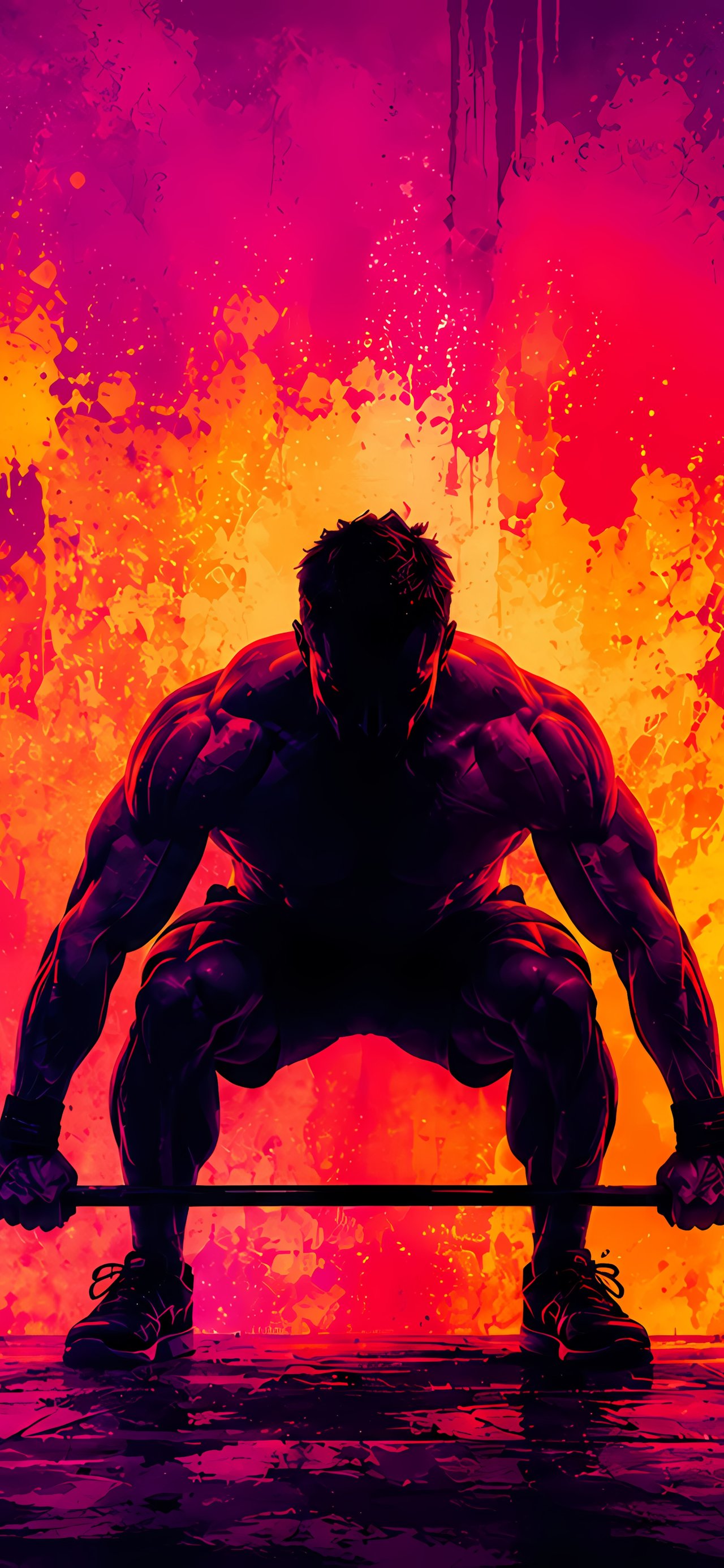 Bodybuilder Lifting a Heavy Barbell - Wallpapers for Xiaomi 15T in 1280x2772 resolution