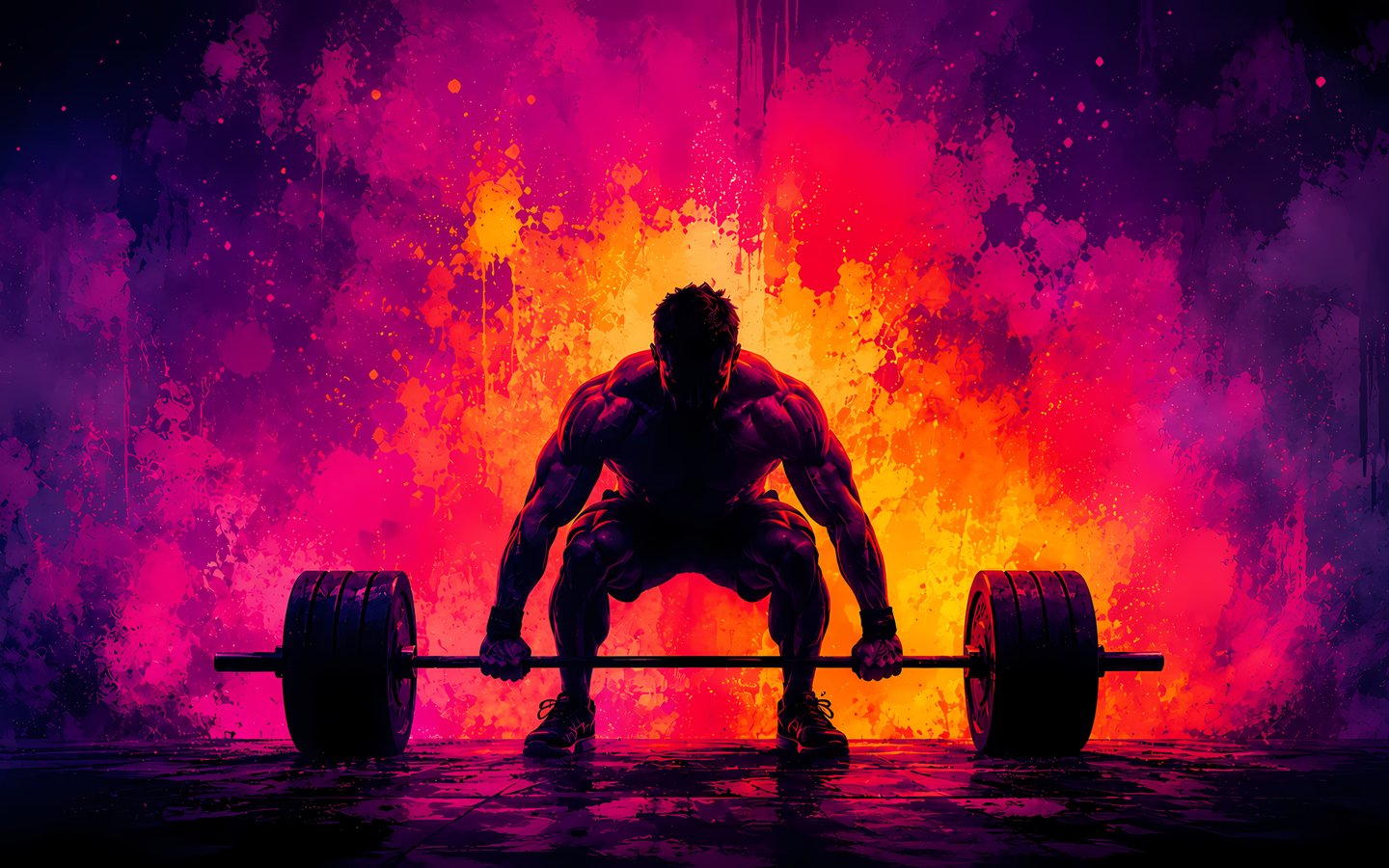 Bodybuilder Lifting a Heavy Barbell - WSXGA wallpapers in 1440x900 resolution