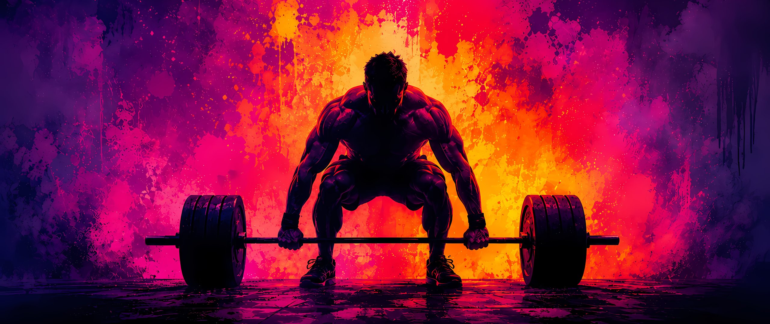 Bodybuilder Lifting a Heavy Barbell - UltraWide 21:9 wallpapers in 2560x1080 resolution
