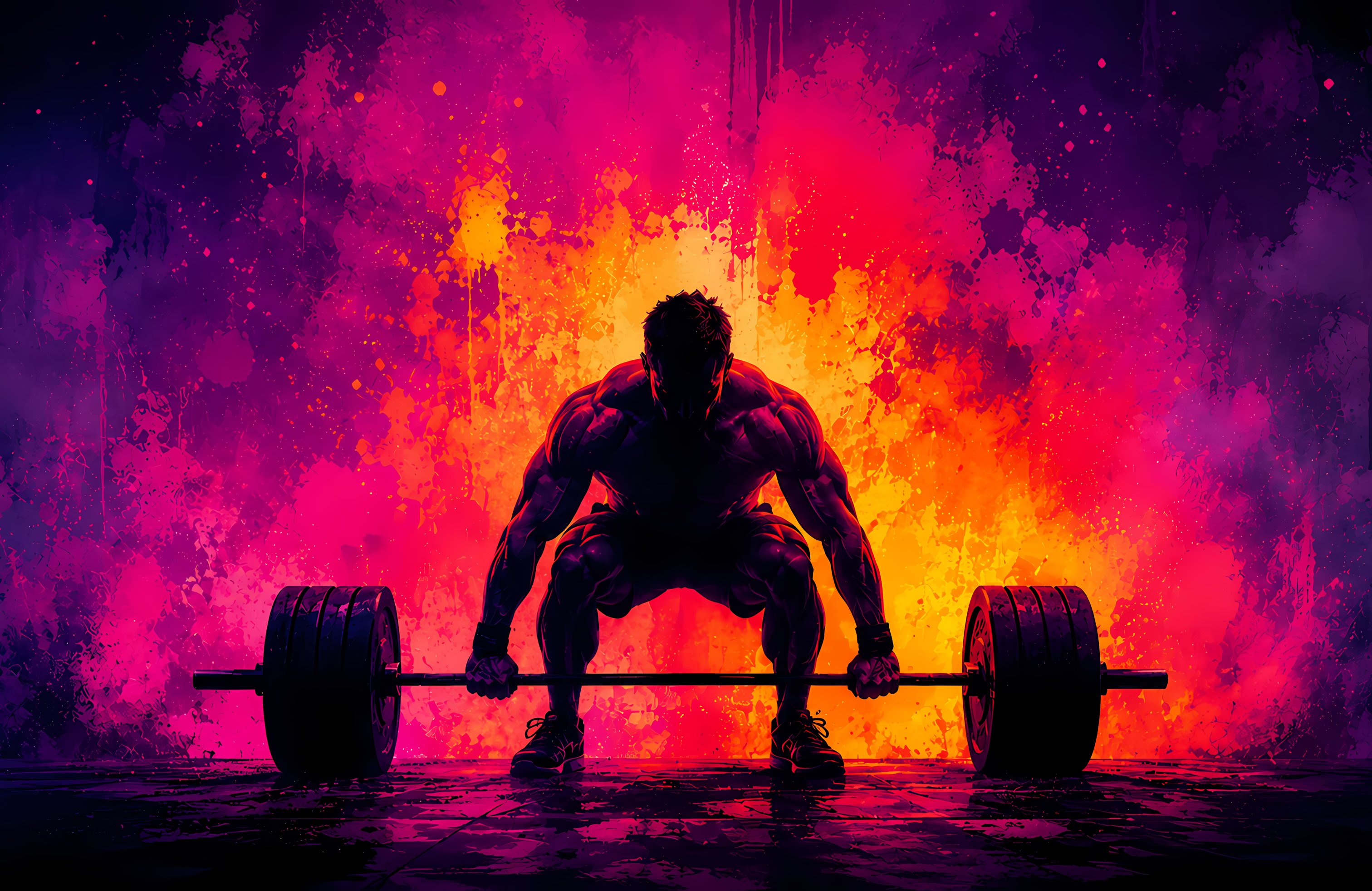 Bodybuilder Lifting a Heavy Barbell - Wallpapers for Apple MacBook 14.2″ in 3024x1964 resolution