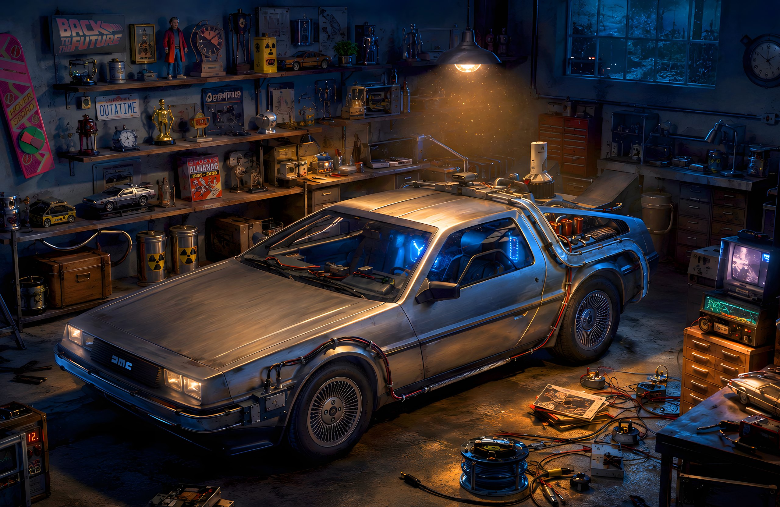 DeLorean DMC-12 Inside the Garage - Wallpapers for Apple MacBook Air 13 M2″ in 2560x1664 resolution