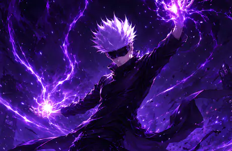 QWXGA wallpapers (2048x1152): Satoru Gojo, Jujutsu Kaisen, blindfold, energy