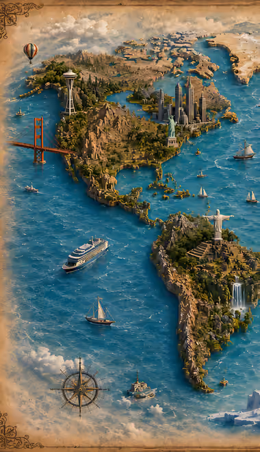 Sailboat Wallpapers for Samsung Galaxy Z Fold 2/3 (1768x2208): map, landmark, continents, Eiffel Tower