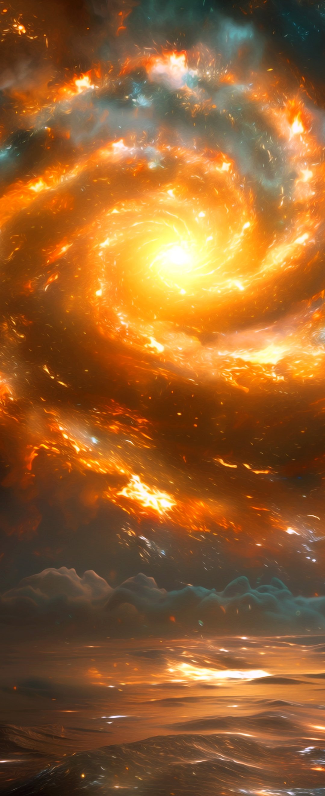 Spiral galaxy with glowing core - Wallpapers for Samsung Galaxy Z Flip6, Motorola Razr 2025 in 1080x2640 resolution