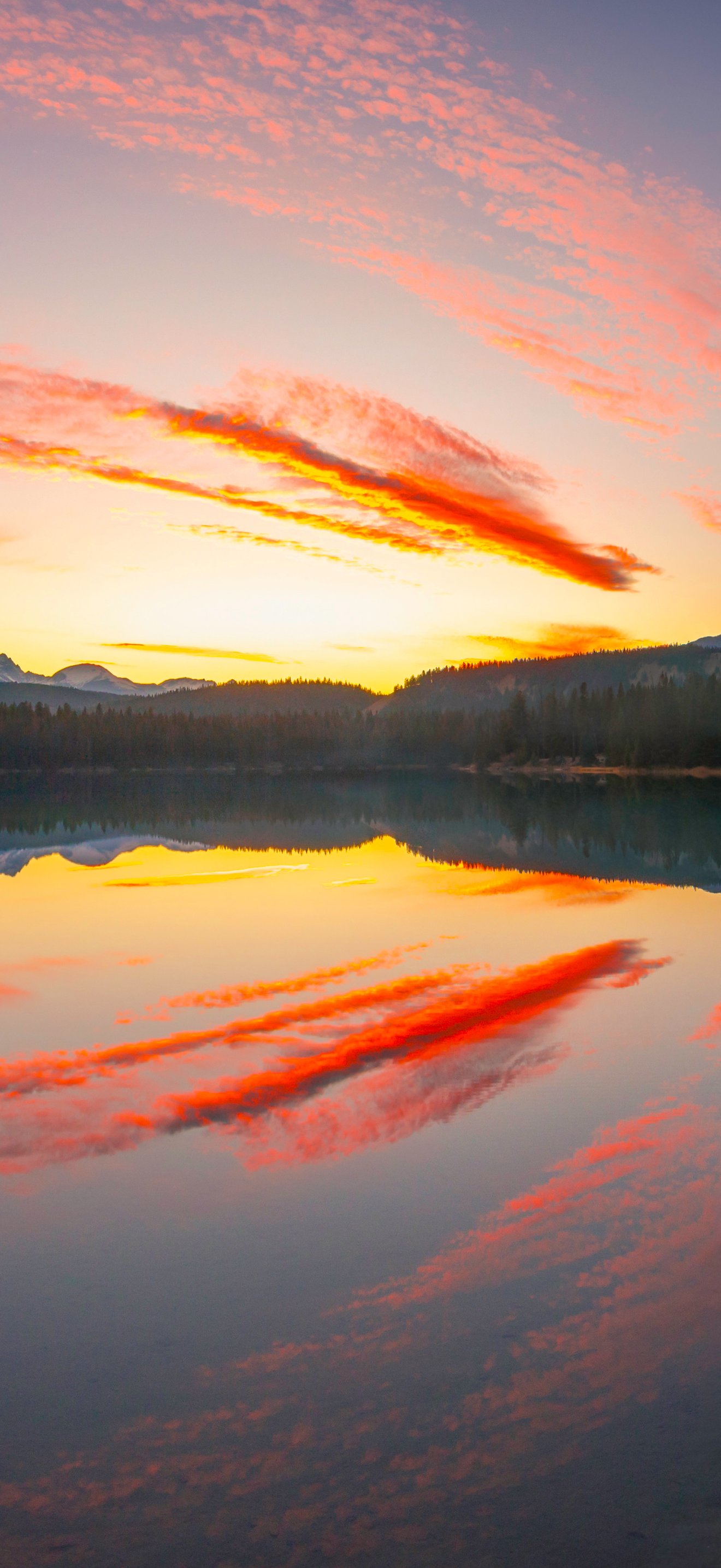 Alberta Mountain Lake at Sunset - Wallpapers for iPhone 17 Pro Max/16 Pro Max in 1320x2868 resolution