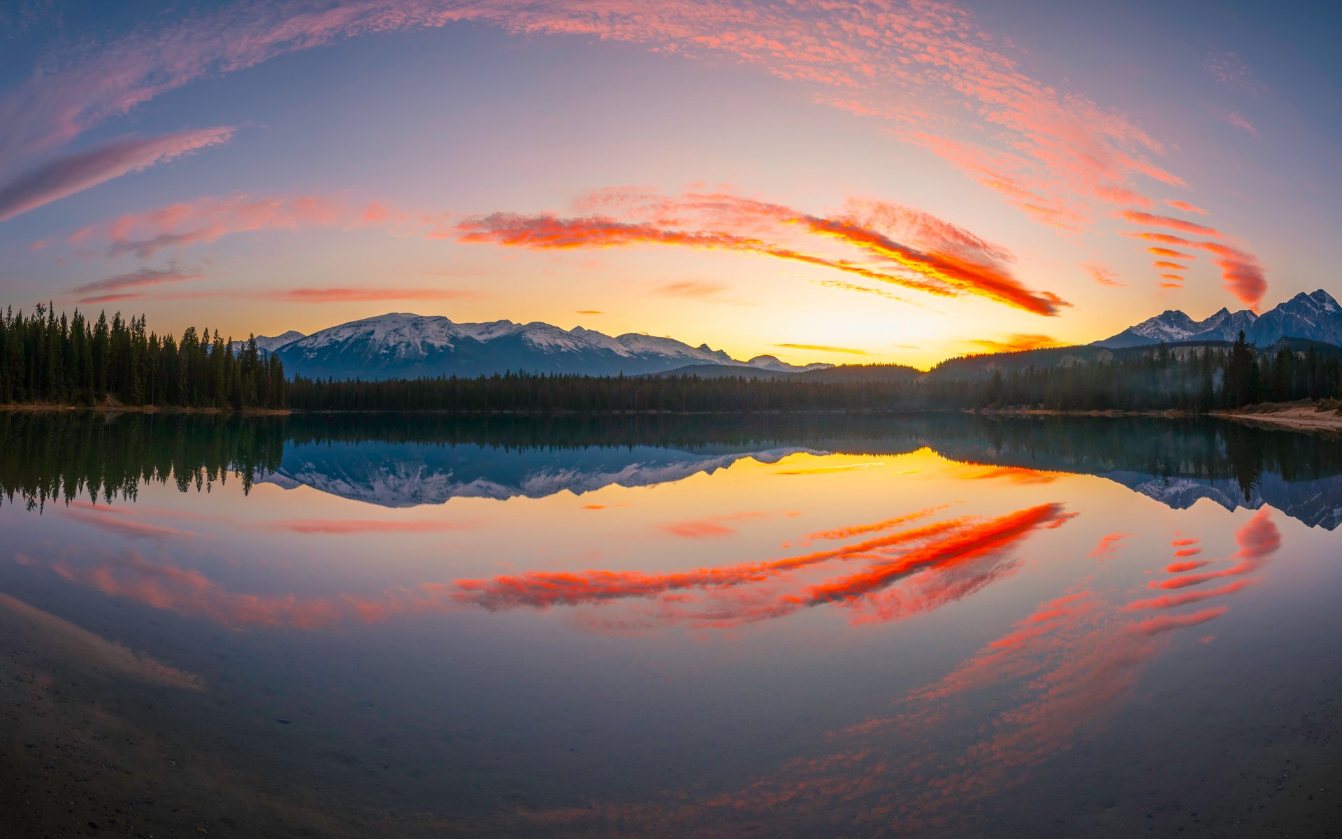 Alberta Mountain Lake at Sunset - WUXGA wallpapers in 1920x1200 resolution