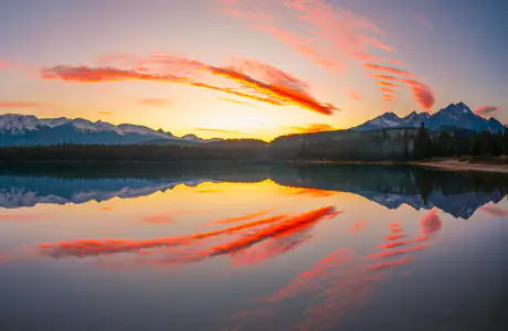 Wallpapers for iPad Pro 10.5″ (2224x2224): Alberta, sunset, mountains, lake