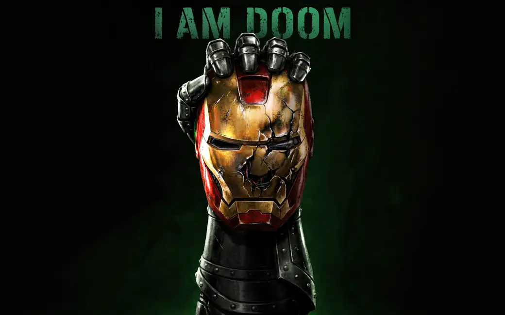 Doctor Doom Holds Iron Mans Mask — desktop and phone wallpaper, free download