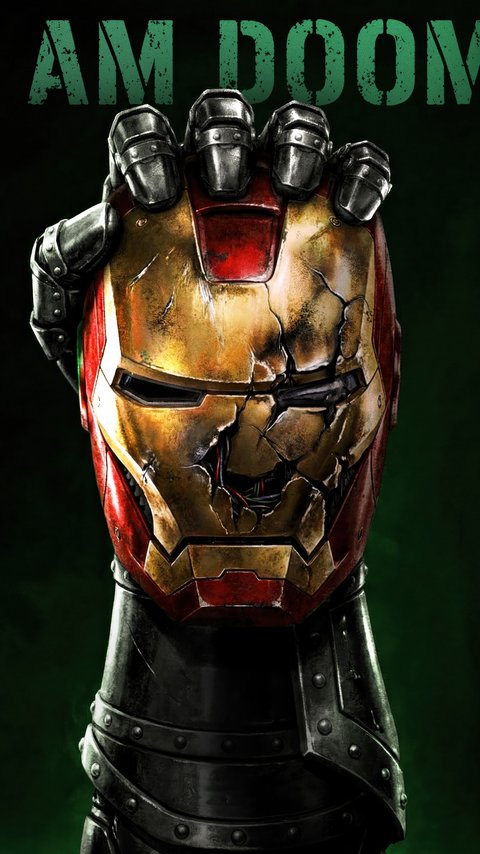 Doctor Doom Holds Iron Mans Mask - Wallpapers for LG/ASUS in 480x854 resolution