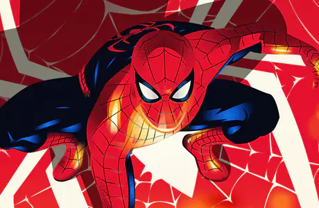 wXGA++ wallpapers (1600x900): Spider-Man, superhero, skyline, cobweb
