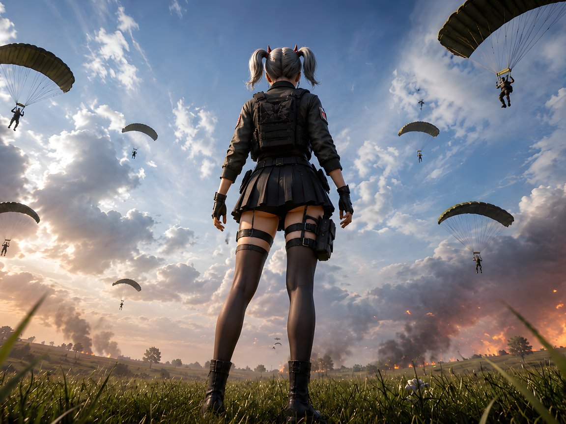 Девушка из PUBG перед битвой - XGA+ обои в разрешении 1152x864