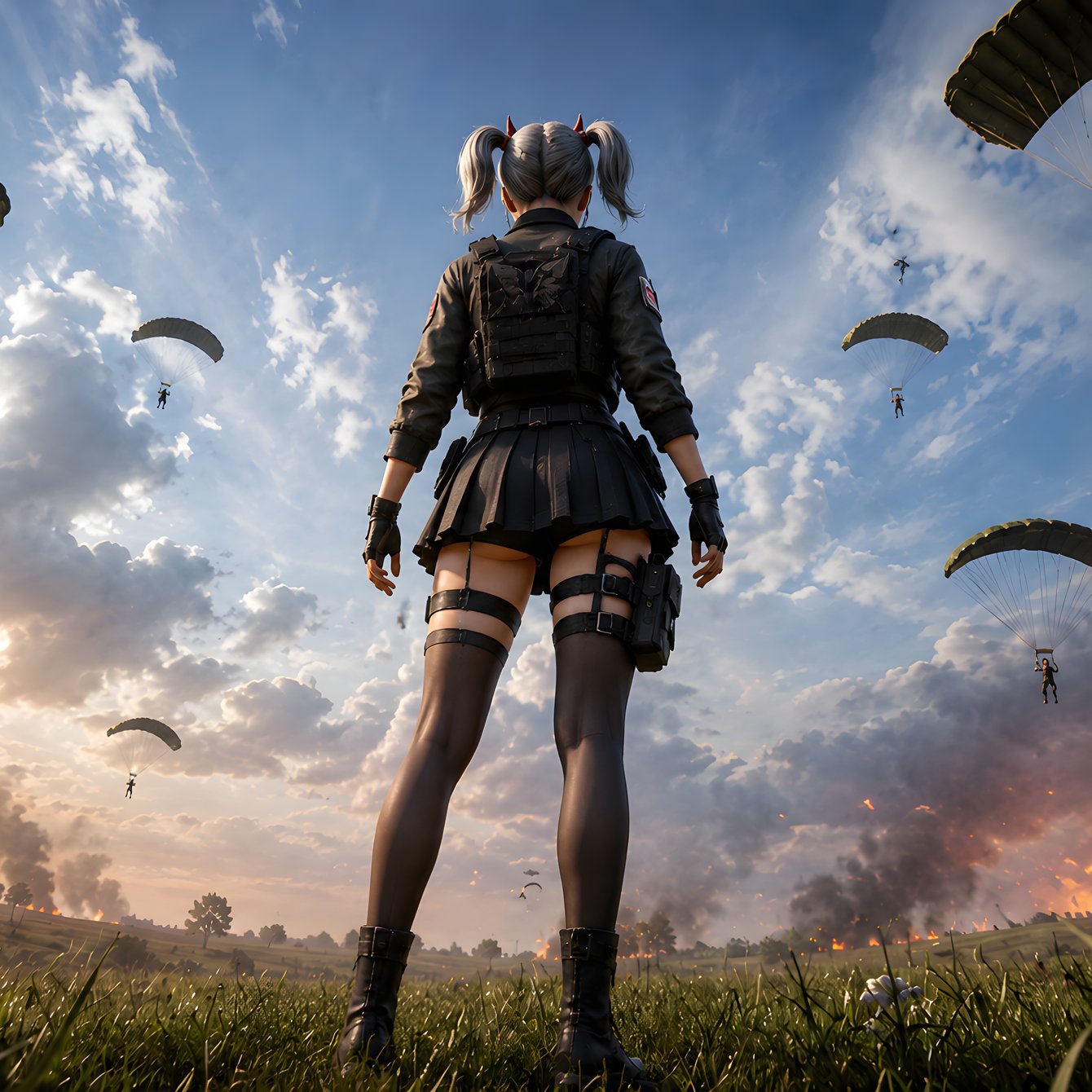 Девушка из PUBG перед битвой - Обои для Samsung Galaxy Tab в разрешении 1340x1340
