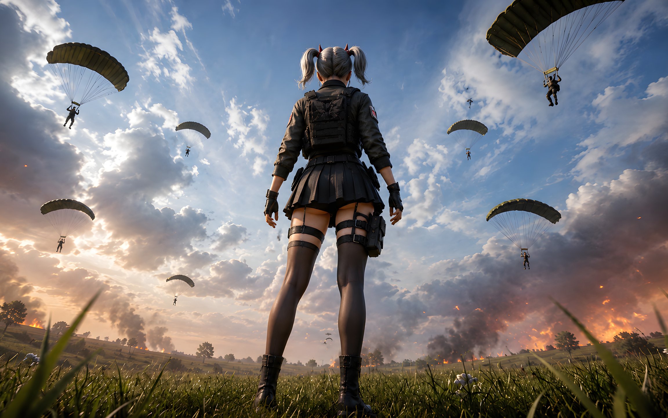 Девушка из PUBG перед битвой - Обои для Apple MacBook 12″ в разрешении 2304x1440