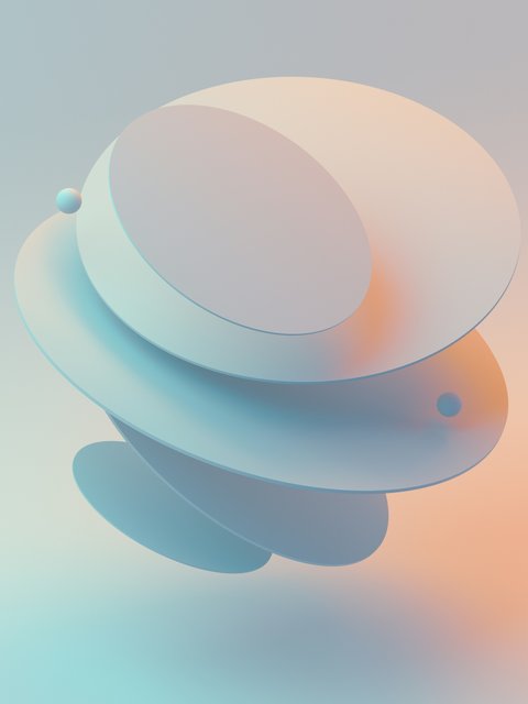 Floating layered circular shapes - Wallpapers for HTC/BlackBerry in 480x640 resolution